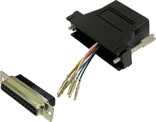 BKL Electronic Adapter D-SUB-Buchse 25pol. auf RJ45-Buchse für Ethernet/LAN, Schwarz - Bild 1
