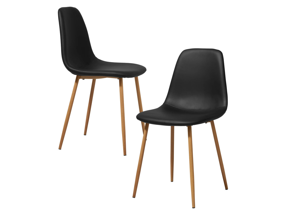 LIVARNO Esszimmerstühle im 2er Set, modern, schwarz, Kunstleder - Bild 2