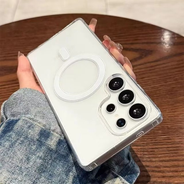 Transparente MagSafe Handyhülle für Samsung Galaxy S26 Ultra S25 S24 S23 S22 Plus FE aus klarem Acryl mit magnetischem Laden - Bild 1