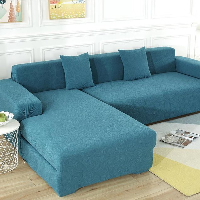 Warm Home Sofabezug Canvas Allround-Universalbezug aus Polyester in Blau, rutschfest und modern, Breite: 145-185 cm - Bild 1