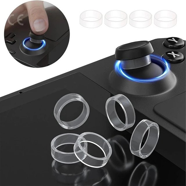 8 Stück elastische Silikon-Joystick-Schutzringe für PS5, PS4, Steam Deck und Rog Ally in Transparent - Bild 1
