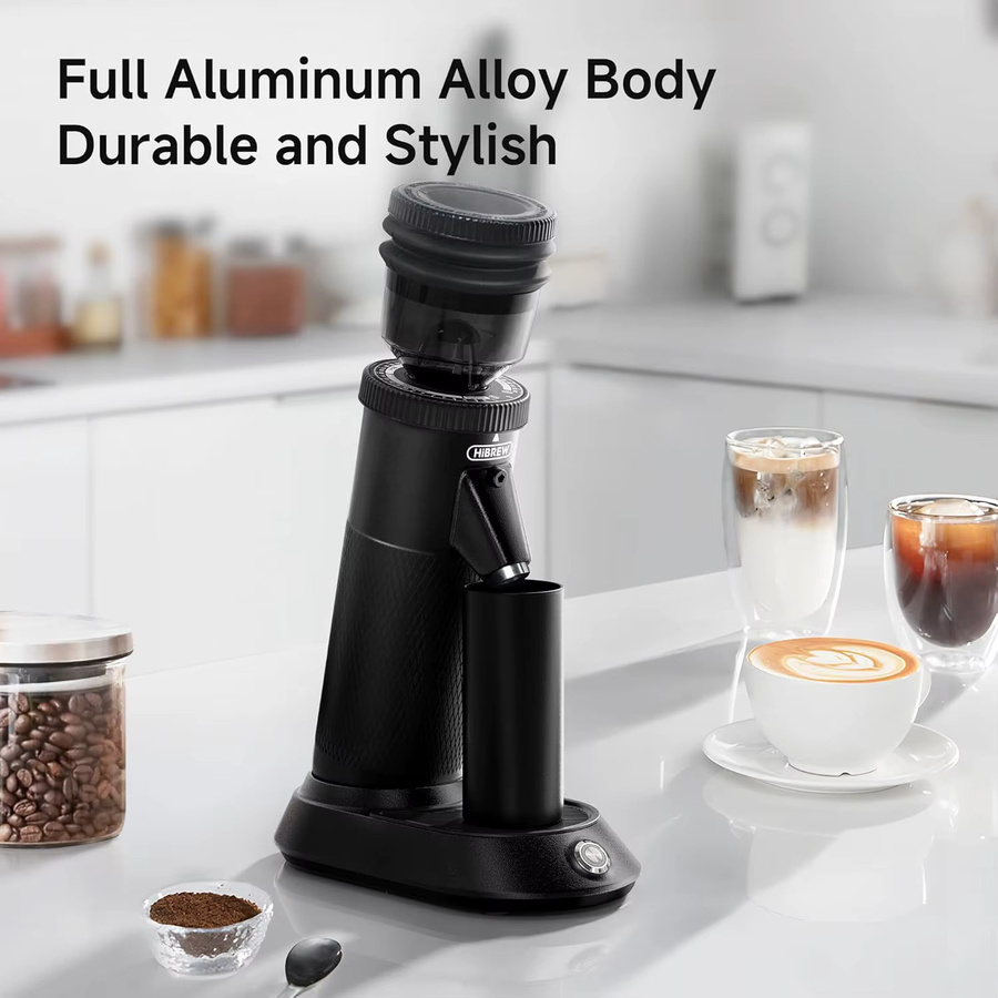 HIBREW G5 Elektrische Kaffeemühle mit konischen Mahlscheiben, Single Dosing, magnetischem Dosierbehälter und 36 Mahlgraden in Schwarz - Bild 2