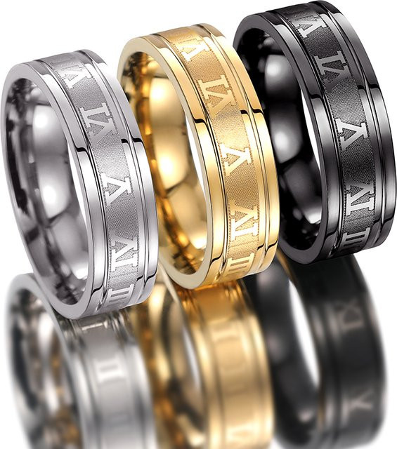 Huitan Ring, Edelstahl, Vintage, Silber, Herren - Bild 1