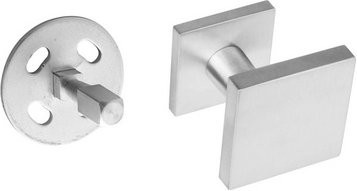 Intersteel Türknopf eckig in Edelstahl-Optik, Farbe Silber, B/B: 6,4 x 6,4 cm - Bild 1