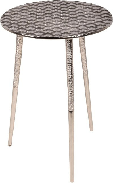 DELUKE Beistelltisch NILS aus Aluminium in Silber, moderner Couchtisch für dein Wohnzimmer, Höhe: 54,5 cm, Breite: 39 cm, Tiefe: 39 cm - Bild 1