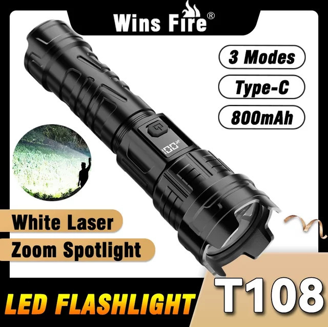 Heinast USB-wiederaufladbare LED-Taschenlampe in Schwarz mit 3 Modi für Camping und Wandern - Bild 1