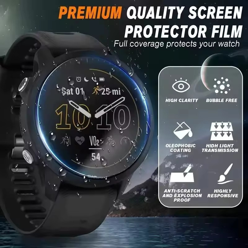 Displayschutzfolie aus gehärtetem Glas für Garmin Forerunner 70 170, transparent, 9H Härtegrad, kratzfest und HD-klar - Bild 3