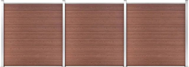 vidaXL Gartenzaun aus WPC und Aluminium in Braun, B/H: 526 x 186 cm - Bild 1