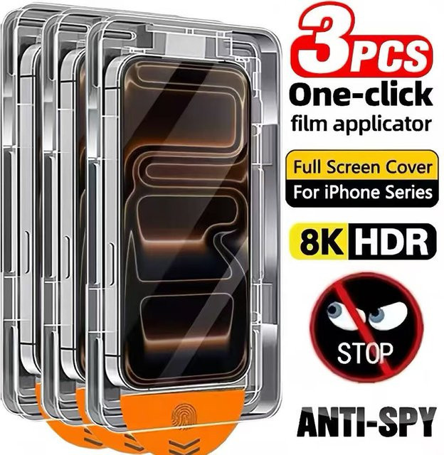 3er-Pack Displayschutzfolie aus gehärtetem Glas für deine Apple iPhone-Serie in Transparent - Bild 1