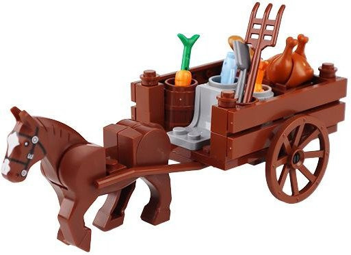 Interesting toys Mittelalterlicher Soldatenwagen Bauernwagen Transportfahrzeug Bausteine 6-12 Jahre - Bild 1