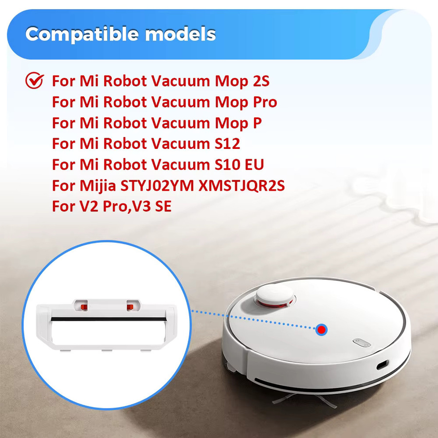 WINDNINJA Hauptbürste und Abdeckung für Xiaomi Mijia Saugroboter 3C 2S S10 B106GL S12 T12 Mop 2S Pro Ersatzteile - Bild 2