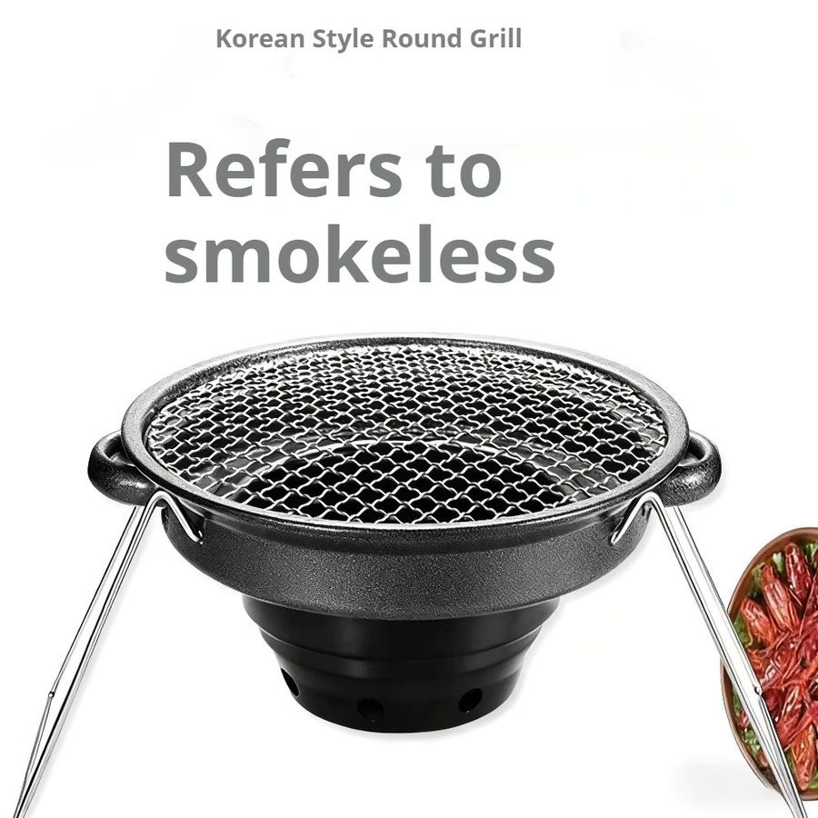 KOSUN Holzkohle-Grill aus Edelstahl für Outdoor und Camping, Tischgrill B/T/H: 32,0 x 32,0 x 21,0 cm - Bild 2