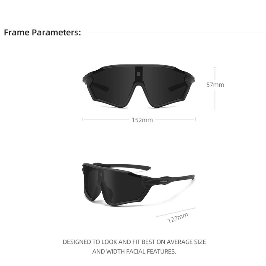 Vaghozz Sonnenbrille, Vollrand, Wrap, Kunststoff, black - Bild 2