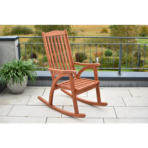 Merxx Schaukelstuhl aus Eukalyptusholz in Beige, B/T/H: 58 x 58 x 118 cm - Bild 2