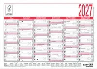ZETTLER Tafelkalender 2027 Wandkalender Monatlich in Weiß und Multicolour