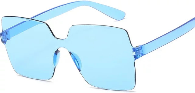 XaYbZc Sonnenbrille, randlos, square, blau, Kunststoff, Unisex - Bild 1