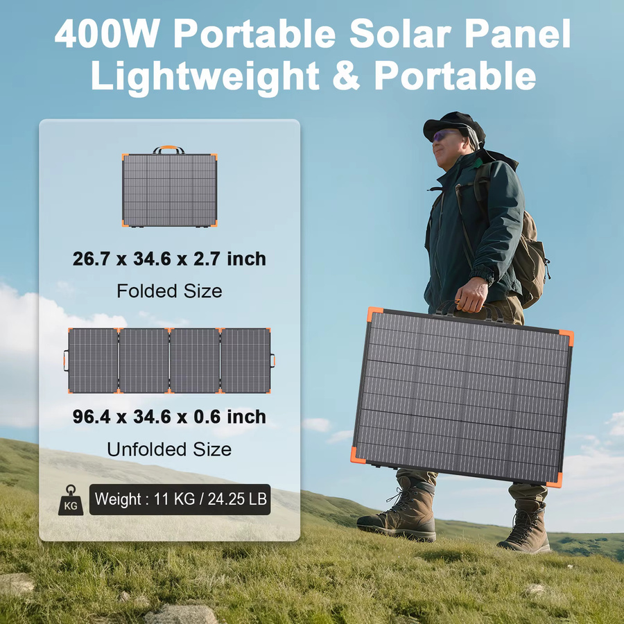 MHPOWOS Tragbares Solarpanel Faltbares Solarladegerät mit Ständer und Tragegriffen Wasserdicht für Generator - Bild 5