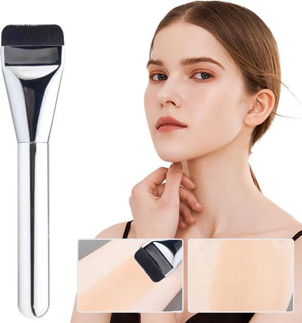 jaysuing Foundation-Pinsel, flacher Kontur-Pinsel, silberfarben, Unisex - Bild 1