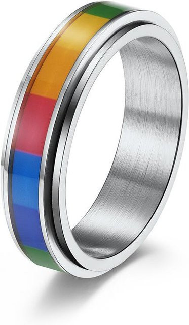 YIRAN Jewelry Drehbarer Edelstahl-Regenbogenring, Unisex - Bild 1