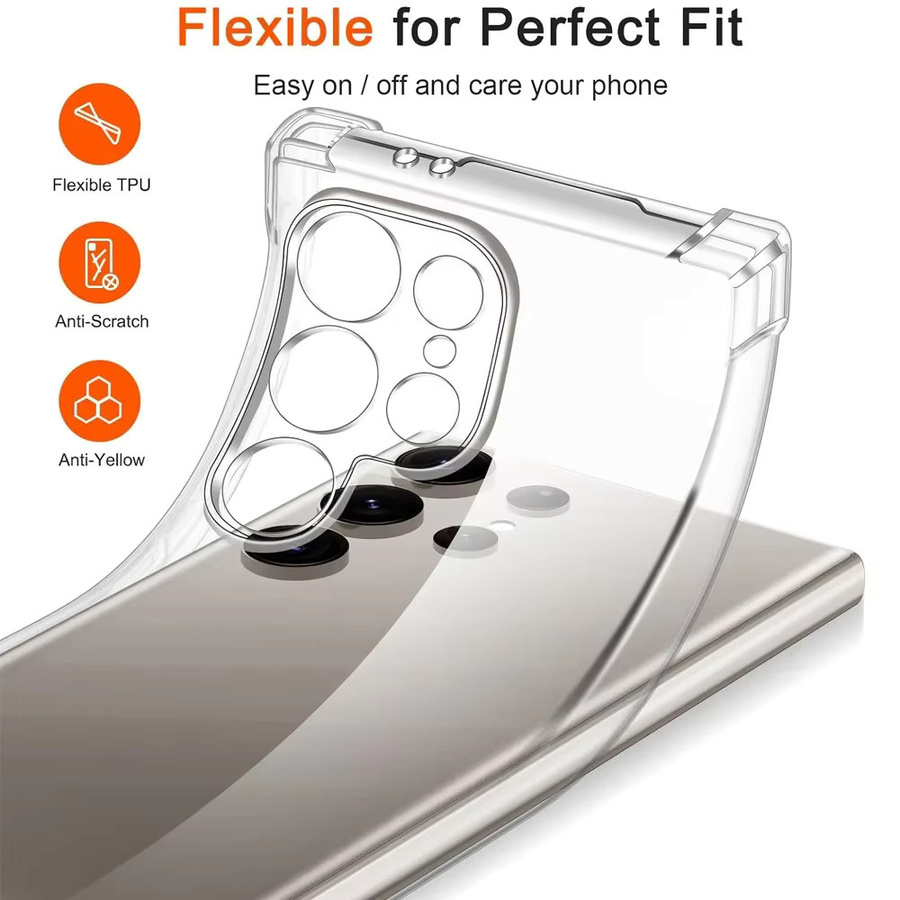 Transparentes TPU Schutzcase für Samsung Galaxy S25 S24 S23 S22 S21 S20 Ultra Plus FE - Bild 2