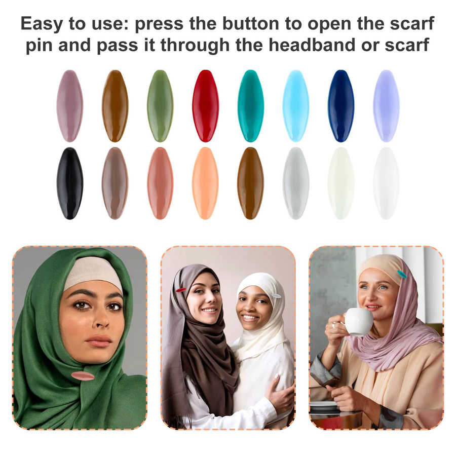 8-teiliges Hijab-Nadelset, Broschennadeln, Kunststoffabdeckung - Bild 2