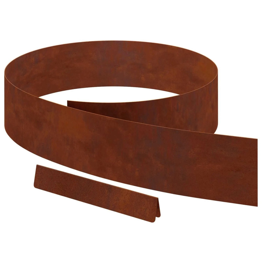vidaXL Raseneinfassung aus wetterfestem Stahl in Rost-Optik, B/H/T: 450 x 15 x 0,05 cm - Bild 2