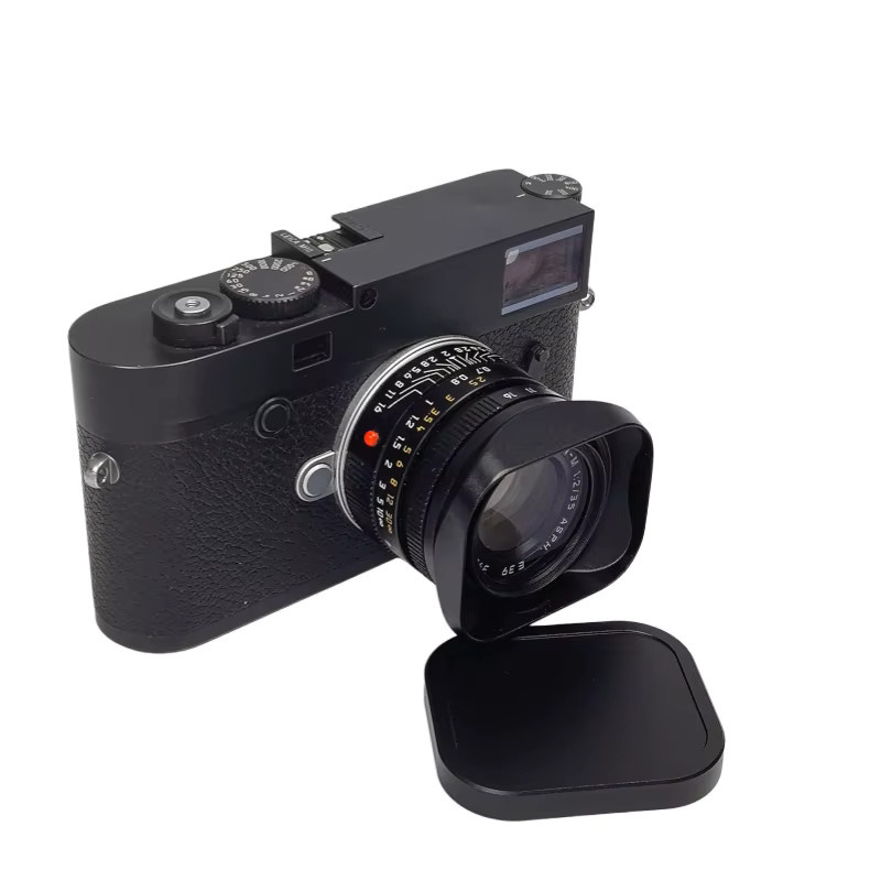 E39 Metall-Quadrat-Gegenlichtblende in Schwarz für Leica Summicron-M 35mm f2 und Elmarit-M 28mm f2.8 ASPH - Bild 2