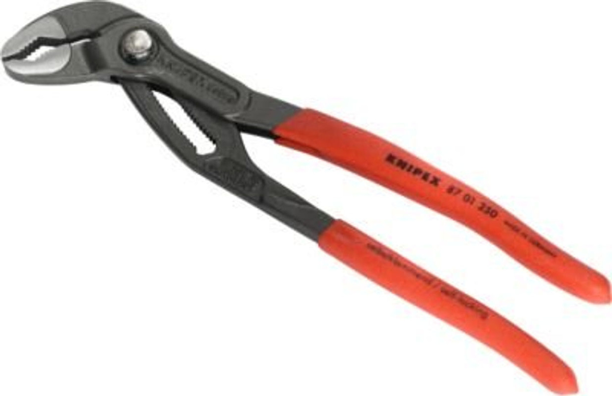 Knipex Cobra Hightech Wasserpumpenzange aus Chrom-Vanadium in Grau und Rot mit Kunststoffgriffen, Länge: 250 mm - Bild 3