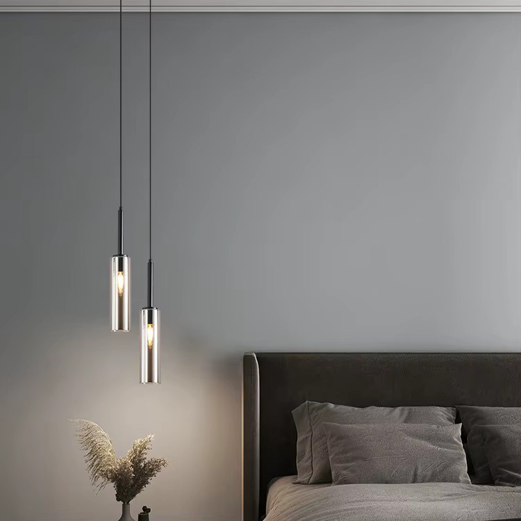 Claeted Nordic LED Pendelleuchte aus Glas in Transparent mit warmweißem Licht für Wohnzimmer, Schlafzimmer und Esszimmer - Bild 2