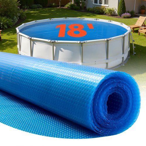 VEVOR Solar Pool Abdeckung rund in Blau, 5,49 m Solarfolie aus PE-Material zur Wärmespeicherung und Hitzeabsorption - Bild 1