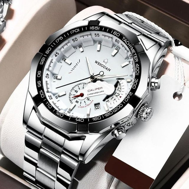 MAITA Emodern Armbanduhr Automatik, Edelstahl, Weiß, Herren - Bild 1