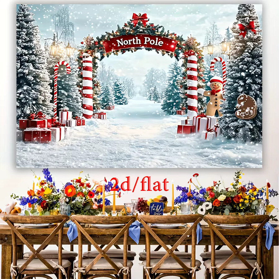 VIKAMA Weihnachtsbanner mit Winterszene als Partydekoration für Feiertage und Feiern - Bild 2