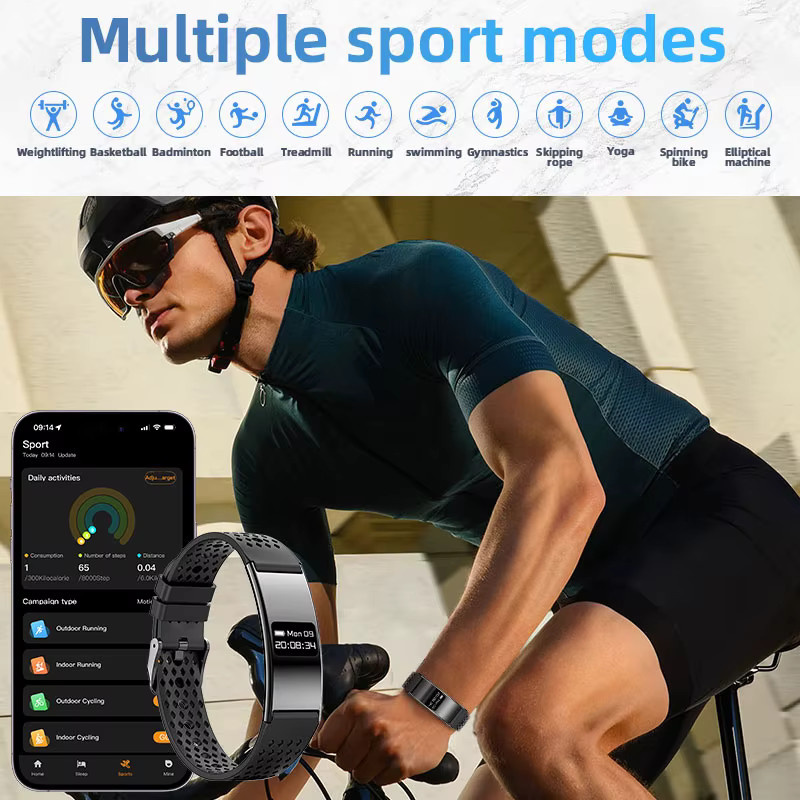 LIGE Smart Armband Fitness Tracker mit Herzfrequenz Monitor und Wasserdichtigkeit für Android und iOS in Schwarz und Silber - Bild 5