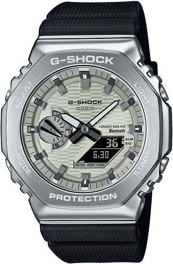 Casio G-Shock Armbanduhr, Analog-Digital, Edelstahl, Grau, Schwarz, Unisex - Bild 1