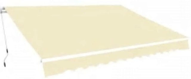 Furnicato Gelenkarmmarkise mit Handkurbel aus Aluminium und Polyester, Farbe: Cremeweiß, Breite: 600 cm, Ausladung: 300 cm - Bild 1