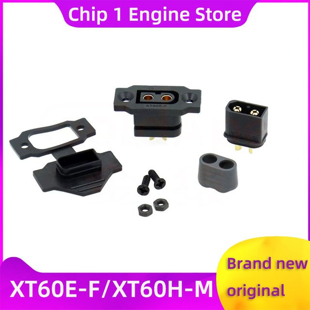 Amass XT60 Batterieanschluss Set mit Abdeckung, 5 Paar vergoldete Stecker männlich und weiblich, Schwarz - Bild 1
