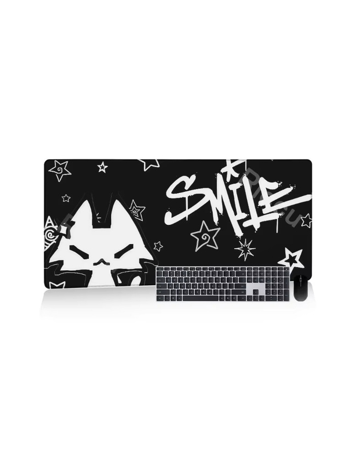 Riccu Mauspad Goth-Katzen Design in Schwarz XXL Schreibtischunterlage für PC-Gaming und Büro - Bild 7