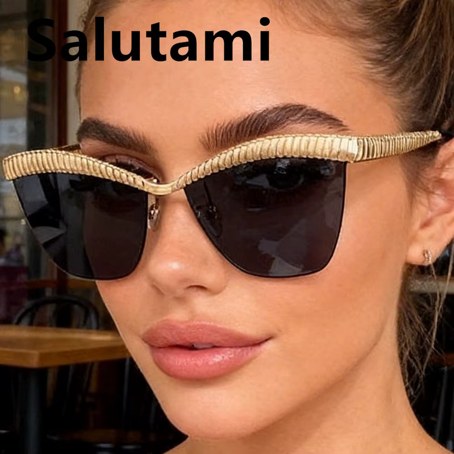 Salutami Cat-Eye-Sonnenbrille, Halbrand, Metall, Damen - Bild 2