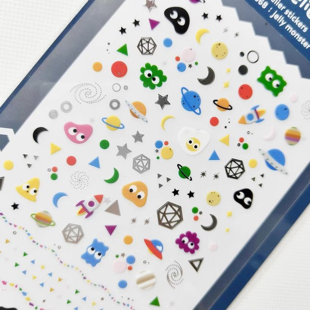 Suatelier Mini Jelly Monster Aufkleber Cartoon Motiv für Scrapbooking und DIY Nageldesign in Multicolour - Bild 1
