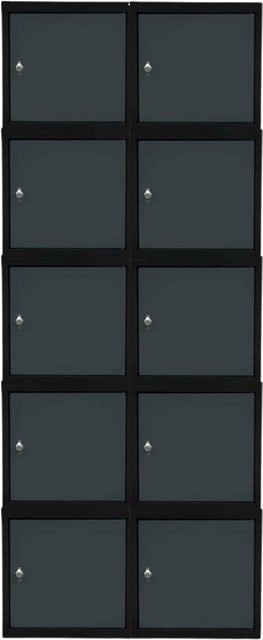 PROREGAL Blocky Schließfachwürfel Set aus 10 Stück mit Drehriegelschloss für Vorhängeschlösser, Farbe: Anthrazit, B/T/H: 40 x 40 x 40 cm - Bild 1