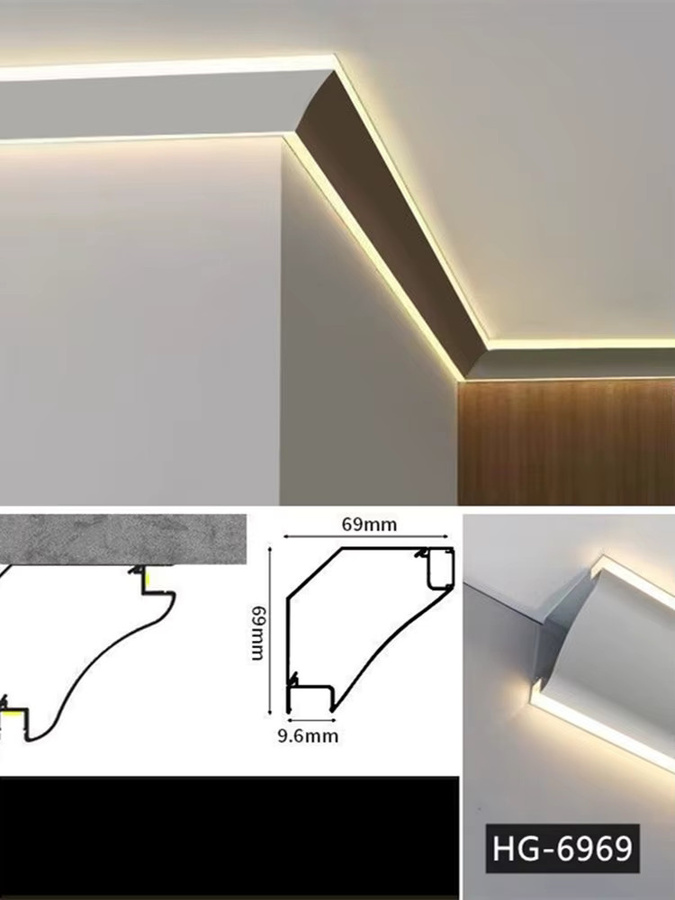 ksdligh LED-Aluminiumprofil für Aufputz- und Wandmontage, lineare COB-Leuchte in Weiß, modern design für Decke und Eckdekor - Bild 3