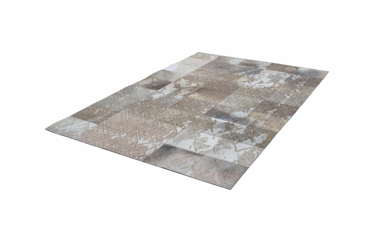 Kayoom Teppich Cobra 343 Silber, handgefertigtes Leder-Unikat mit gelasertem Design, B/T: 140 x 75 cm, Höhe: 1,8 cm - Bild 1