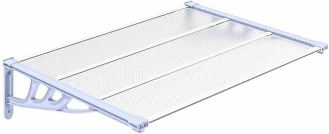 vidaXL Türvordach aus Polycarbonat in Grau und Transparent, B/H: 122 x 90 cm - Bild 1