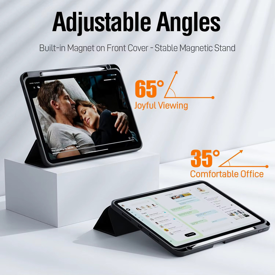 Magnetisches Smart Cover Stiftetui für Apple iPad Air und Pro in Schwarz oder Grün - Bild 6
