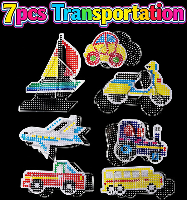 Hama Perlen-Steckplatten, Bastelspielzeug, 7-teiliges Set - Bild 1