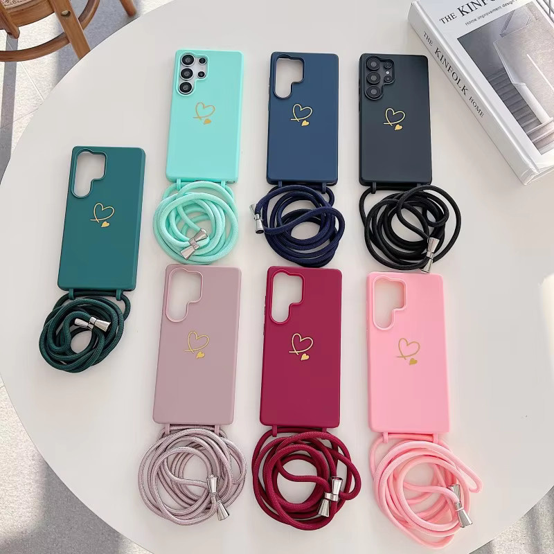 Stoßfeste Candy Crossbody Schutzhülle mit Lanyard für Samsung Galaxy S26 Ultra S25 FE S24 S23 S22 S21 Plus in Blau - Bild 2