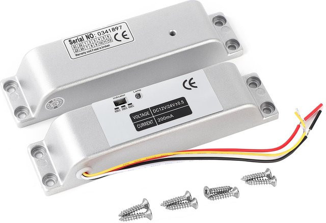 TOMTOP Elektrisches Falltürschloss mit magnetischer Induktion für Torzugang und Zutrittskontrolle, DC12V 1000KG, Metall, Silber - Bild 1