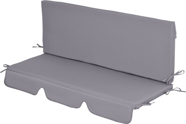 Outsunny Schaukelkissen für 3-Sitzer-Gartenschaukel aus Schaumstoff und Polyester mit Bändern, 2 Stück, Dunkelgrau, B/T/H: 130 x 45 x 5 cm - Bild 1