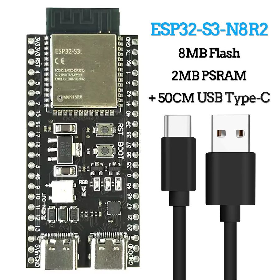 ESP32-S3 Entwicklungsboard mit 2,4G WLAN-Modul, Typ-C Anschluss und 8M PSRAM für Arduino und ESP IDF - Bild 5