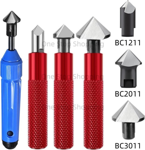 Senker-Entgratungs-Handreibahle aus gehärtetem HSS-Stahl für Metall, Kupfer, PVC und 3D-Druck mit ergonomischem Griff in Edelstahl-Optik - Bild 1